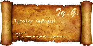 Tyroler Gyöngyi névjegykártya